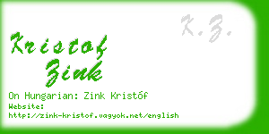 kristof zink business card