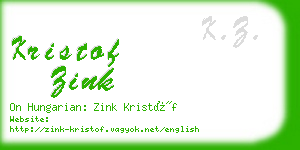 kristof zink business card